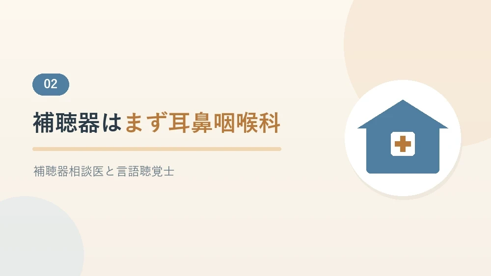 補聴器は耳鼻咽喉科で相談することを解説するセクションのバナー画像